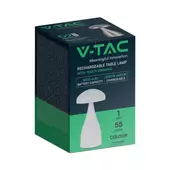 Kép 1/8 - V-TAC 1W fehér, érintéssel vezérelhető akkumulátoros LED gomba alakú lámpa, CCT - SKU 7896