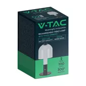 Kép 1/8 - V-TAC 2W fekete, érintéssel vezérelhető akkumulátoros üveg LED lámpa, meleg fehér - SKU 7988