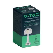 Kép 1/8 - V-TAC 1W francia arany színű asztali akkumulátoros LED lámpa akril búrával, CCT - SKU 7938