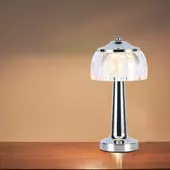 Kép 8/8 - V-TAC 1W króm színű asztali akkumulátoros LED lámpa akril búrával, CCT - SKU 7939
