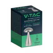 Kép 1/8 - V-TAC 1W pezsgőarany, érintéssel vezérelhető akkumulátoros LED gomba alakú lámpa, CCT - SKU 7897