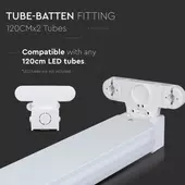 Kép 3/9 - V-TAC 2 x T8 LED fénycső armatúra 120cm - SKU 6055