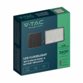 Kép 1/15 - V-TAC 20000mAh napelemes LED reflektor 30W hideg fehér, 2600 Lumen, fekete házzal - SKU 7829