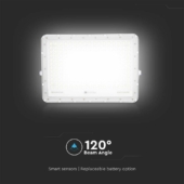 Kép 10/15 - V-TAC 20000mAh napelemes LED reflektor 30W természetes fehér, 2600 Lumen, fehér házzal - SKU 7848