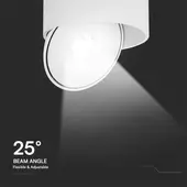 Kép 4/9 - V-TAC 20W mennyezeti COB LED mélysugárzó, állítható szöggel, fehér házzal, CCT - SKU 23155