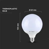Kép 3/6 - V-TAC 22W E27 G120 meleg fehér LED égő - SKU 2120021