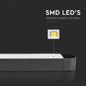 Kép 5/10 - V-TAC 22W lineáris LED lámpatest Slim 48V mágneses sínhez, meleg fehér - SKU 10249