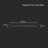 Kép 3/10 - V-TAC 22W spot LED lámpatest Slim 48V mágneses sínhez, hideg  fehér - SKU 10241