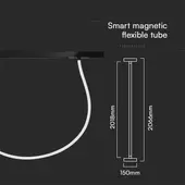 Kép 2/9 - V-TAC 23W flexibilis fénycső 48V mágneses Smart sínhez, CCT, 2 méter hosszú - SKU 10276