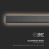 V-TAC 23W lineáris fali LED lámpa, 141cm, antracit, természetes fehér - SKU 10439