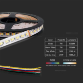 Kép 3/12 - V-TAC 24V RGB és változtatható színhőmérsékletű IP65 LED szalag, SMD 5050, 60 LED/m - SKU 2896