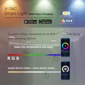 Kép 9/15 - V-TAC 24W csillagos mennyezeti, Ø31 cm okos LED lámpa, RGB+CCT, 100 Lm/W - SKU 7694