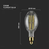 Kép 2/6 - V-TAC 24W E27 hideg fehér filament LED égő 160 Lm/W - SKU 2817