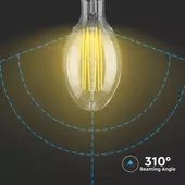 Kép 5/6 - V-TAC 24W E27 hideg fehér filament LED égő 160 Lm/W - SKU 2817