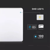 V-TAC 25W szögletes, mennyezeti LED lámpa, természetes fehér - SKU 13969