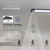 V-TAC 2.5W, 2in1 akkumulátoros LED bútorvilágítás, meleg fehér, fekete házzal, 60 cm - SKU 2968
