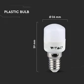 V-TAC 2W E14 természetes fehér ST26 LED égő - SKU 21235