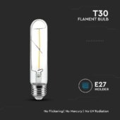 Kép 3/5 - V-TAC 2W E27 meleg fehér T30 filament LED égő, 100 Lm/W - SKU 217251