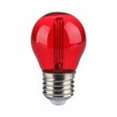 Kép 1/5 - V-TAC 2W E27 piros filament G45 LED égő - SKU 217413