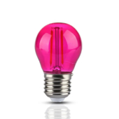 Kép 1/5 - V-TAC 2W E27 rózsaszín filament LED égő - SKU 7410