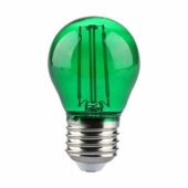 Kép 1/5 - V-TAC 2W E27 zöld filament G45 LED égő - SKU 217411