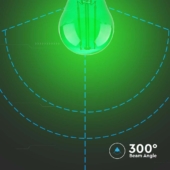 Kép 4/5 - V-TAC 2W E27 zöld filament G45 LED égő - SKU 217411
