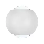 Kép 1/6 - V-TAC mini 2W kültéri fali COB LED lámpa, 2 irányú gömb, fehér házzal, meleg fehér - SKU 10585