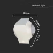 V-TAC 2W kültéri fali COB LED lámpa, 2 irányú szögletes, fehér házzal, meleg fehér - SKU 23029