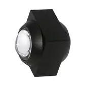 Kép 1/6 - V-TAC mini 2W kültéri fali COB LED lámpa, 2 irányú szögletes, fekete házzal, meleg fehér - SKU 23028