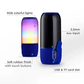 V-TAC 2x3W kék Bluetooth hangszóró LED világítással - SKU 8569