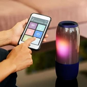 V-TAC 2x3W kék Bluetooth hangszóró LED világítással - SKU 8569