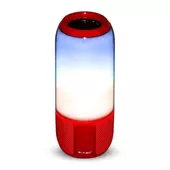 Kép 1/7 - V-TAC 2x3W piros Bluetooth hangszóró LED világítással - SKU 8571