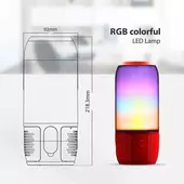 Kép 2/7 - V-TAC 2x3W piros Bluetooth hangszóró LED világítással - SKU 8571