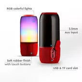 Kép 3/7 - V-TAC 2x3W piros Bluetooth hangszóró LED világítással - SKU 8571