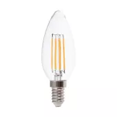 Kép 1/5 - V-TAC 3 lépésben dimmelhető 4W E14 meleg fehér filament C35 LED égő, 100 Lm/W - SKU 6848