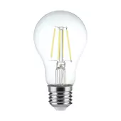 Kép 1/5 - V-TAC 3 lépésben dimmelhető 4W E27 meleg fehér filament A60 LED égő, 100 Lm/W - SKU 6845