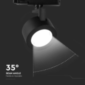 Kép 4/8 - V-TAC 30W 3in1 fekete tracklight lámpa, állítható színhőmérséklettel - SKU 10371