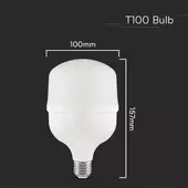 Kép 2/5 - V-TAC 30W E27 természetes fehér T100 LED égő - SKU 23570