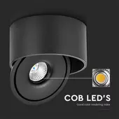 Kép 3/10 - V-TAC 30W mennyezeti COB LED mélysugárzó, állítható szöggel, fekete házzal, CCT - SKU 23158