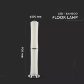 Kép 2/6 - V-TAC 32W bambusz alakú, dimmelhető LED állólámpa, meleg fehér - SKU 3976