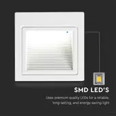 Kép 3/6 - V-TAC 3W beltéri LED lépcsővilágítás, természetes fehér - SKU 121284