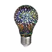 Kép 1/5 - V-TAC 3W E27 3D hatású filament A60 LED égő - SKU 212704