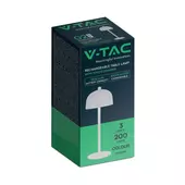 Kép 1/8 - V-TAC 3W fehér, érintéssel vezérelhető akkumulátoros LED ernyő alakú lámpa, CCT - SKU 7986
