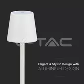 Kép 3/5 - V-TAC 3W fehér, érintéssel vezérelhető akkumulátoros LED lámpa, természetes fehér - SKU 10192
