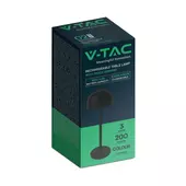Kép 1/8 - V-TAC 3W fekete, érintéssel vezérelhető akkumulátoros LED ernyő alakú lámpa, CCT - SKU 7985