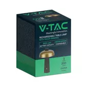 Kép 1/8 - V-TAC 3W fekete és arany, érintéssel vezérelhető akkumulátoros LED lámpa, CCT - SKU 7946
