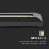V-TAC 3W fekete LED lépcsővilágítás, IP65, természetes fehér - SKU 211328