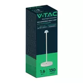 Kép 1/8 - V-TAC 1.6W kisfejű fehér házas érintéssel vezérelhető akkumulátoros LED lámpa, CCT - SKU 10329