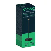 V-TAC 1.6W kisfejű fekete házas érintéssel vezérelhető akkumulátoros LED lámpa, CCT - SKU 10328