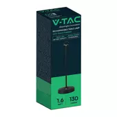 Kép 1/8 - V-TAC 1.6W kisfejű fekete házas érintéssel vezérelhető akkumulátoros LED lámpa, CCT - SKU 10328